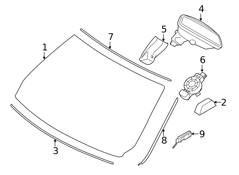 Glass - Windshield for 2015 BMW 328i #0
