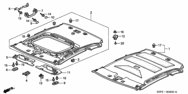 Roof Lining for 2001 Honda Civic #0