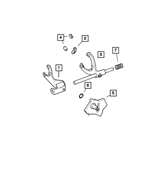 « 4638950AB – Transfer Case Model 233 [DHT] : Sélection De Mode De Boîte De Transfert Fourchette pour Mopar Image »