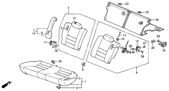 Rear Seat for 1988 Acura Integra #0