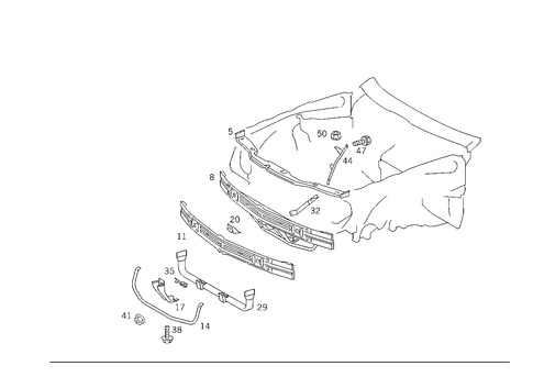 Front Stiffening and Radiator Support for 1993 Mercedes-Benz 500E #0