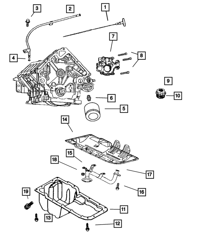 5037837AB - Engine 6.1L Eight Cylinder [ESF]: Oil Pickup Tube for Mopar Image