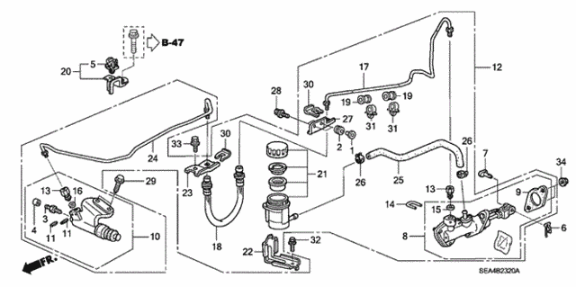 Clutch Master Cylinder for 2004 Acura TSX #0