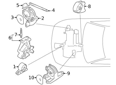Engine & Trans Mounting for 2003 Mitsubishi Galant #1