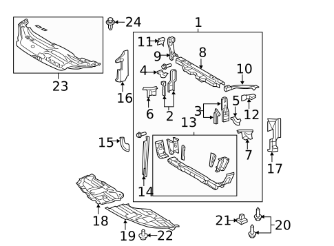 Radiator Support for 2007 Toyota Avalon #0
