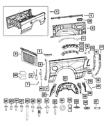 68443265AB - : Taillamp Bezel, Left for Ram: 1500 Image
