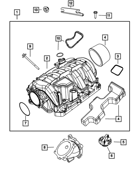 Manifolds and Vacuum Fittings for 2009 Dodge Durango #3
