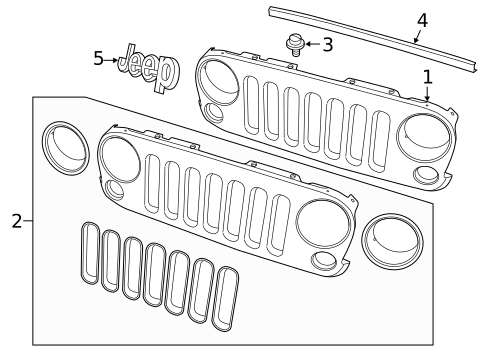 Grille & Components for 2018 Jeep Wrangler JK #0