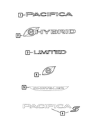 68370944AA - Exterior Ornamentation: Liftgate Nameplate for Mopar Image image