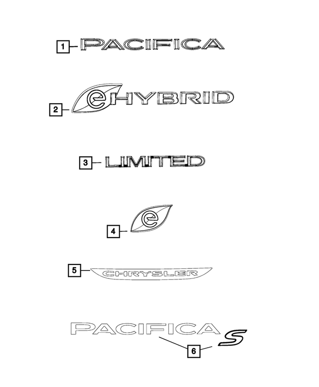 68370944AA - Exterior Ornamentation: Liftgate Nameplate for Mopar Image image