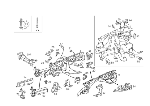 Wheelhouse, Front Subframe for 1996 Mercedes-Benz C280 #0
