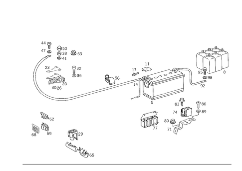 Battery, Starter/Alternator Cable for 1990 Mercedes-Benz 300SL #0