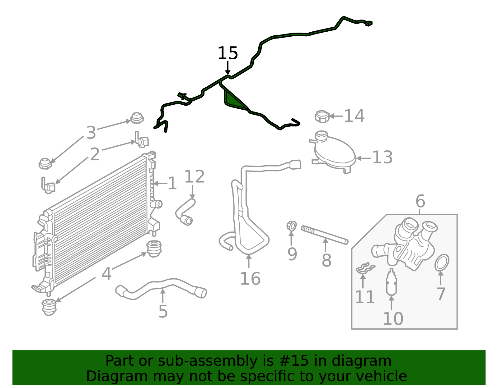 2017-2019 Ford Escape Overflow Hose GV6Z-8B081-G | Awesome Parts Ford