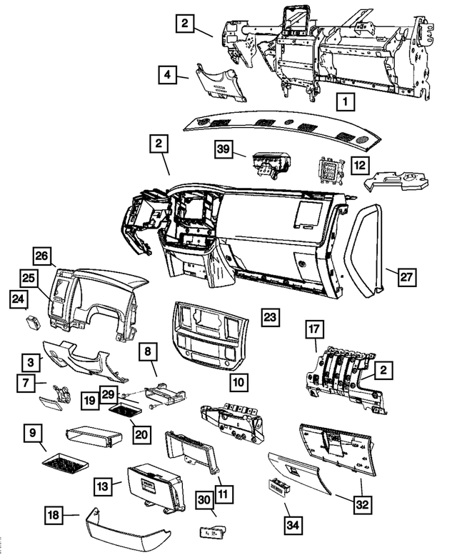 5JU301Z2AD - : Instrument Panel Bezel for Mopar Image