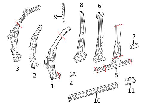 Center Pillar & Rocker for 2010 Toyota Land Cruiser #0