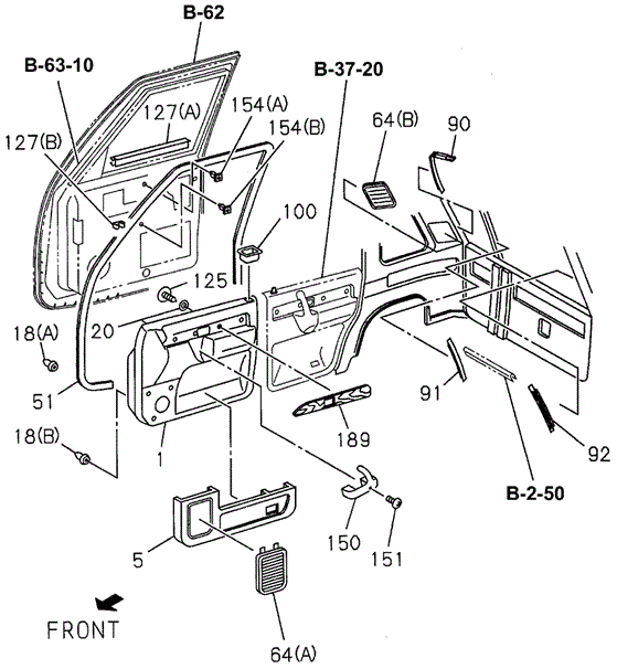 Front Door Trim for 1996 Acura SLX #0