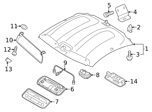 Interior Trim - Roof for 2014 Audi R8 #0