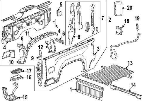 Pick UP Box Components for 2023 GMC Sierra 2500 HD #0