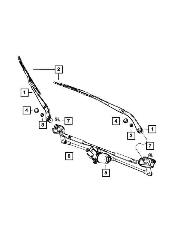 68044161AB - Electrical: Front Wiper Arm, Left for Mopar Image