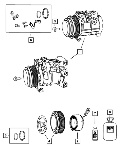 Air Conditioner Compressor and Mounting for 2011 Dodge Grand Caravan #0