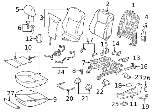 Driver Seat Components for 2017 Toyota Prius V #0