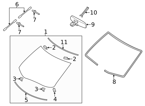 Glass - Windshield for 2011 Nissan LEAF #0
