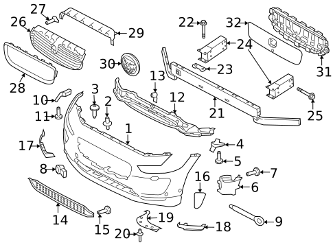Bumper & Components - Front for 2020 Jaguar I-Pace #0