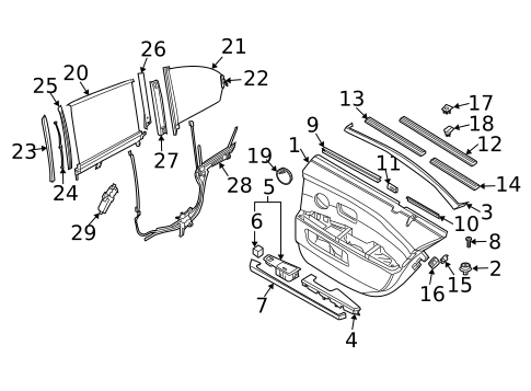 Interior Trim - Rear Door for 2003 BMW 760Li #0