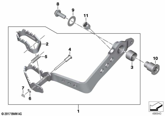 35218569755 - Pedals: Footbrake Lever, Adjustable -  for BMW-Motorrad Image