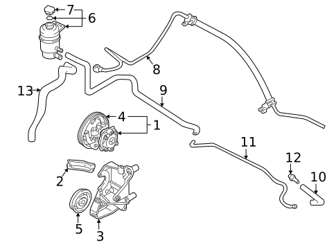 Pump & Hoses for 2002 Mitsubishi Lancer #0