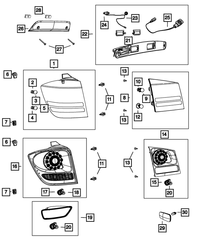 68078464AD - Electrical: Tail Stop Turn Lamp, Right for Mopar Image