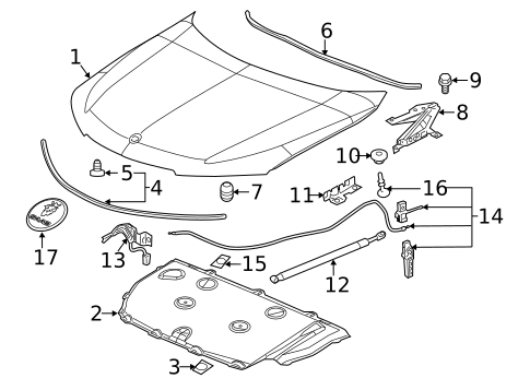 Exterior Trim - Hood for 2010 Saab 9-5 #0
