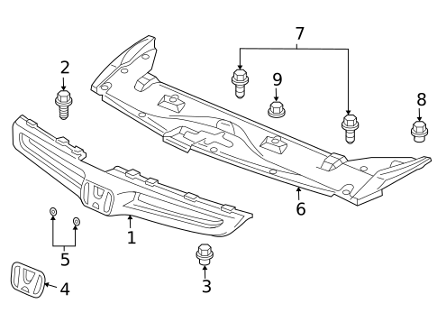 Grille & Components for 2005 Honda Accord #2
