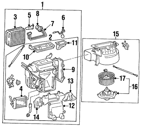 Evaporator & Heater Components for 1995 Toyota Camry #0
