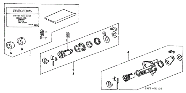 Key Cylinder Kit for 2002 Honda Insight #0