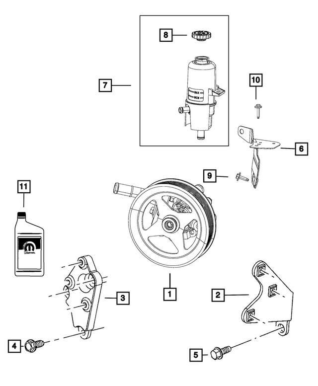 « 68225510AB – Steering : Liquide De Direction Assistée Reservoir pour Mopar Image »