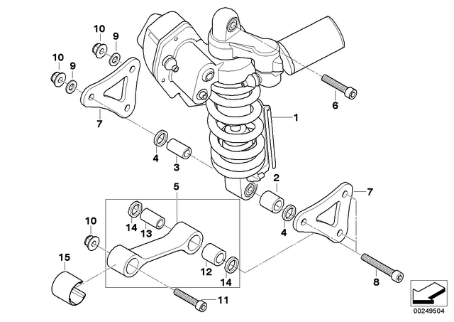 33537714507 - : Spring Strut, Rear - Esa II for BMW-Motorrad Image