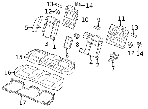 Rear Seat Components for 2012 Chrysler 300 #1