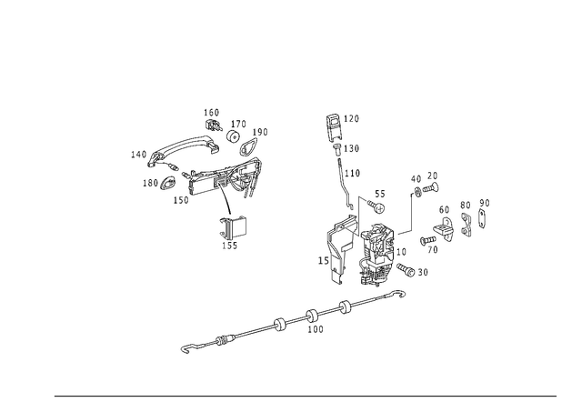 2107664506 - Front Doors: Key for Mercedes-Benz: C230, C280, C43 AMG, CL500, CL55 AMG, CLK430, E420, E430 Image image