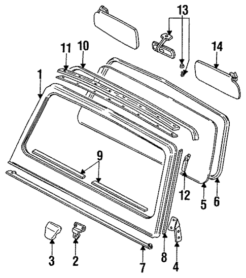 Glass - Windshield for 1988 Suzuki Samurai #0