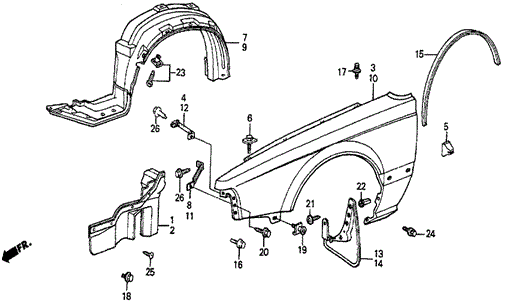 Front Fender for 1984 Honda Prelude #0