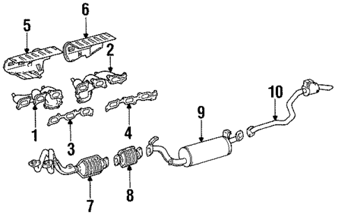 Exhaust Components for 1997 Toyota Land Cruiser #0