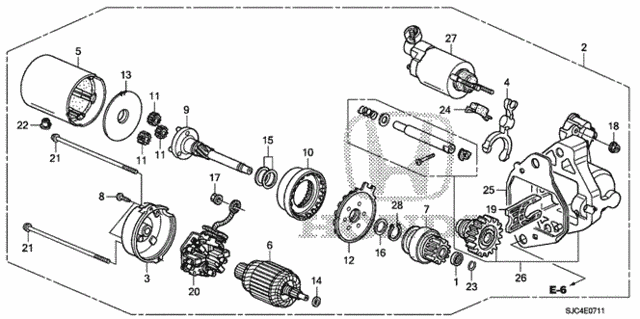Starter Motor (Denso) (2) for 2009 Honda Ridgeline #0