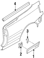 1HM853535HROH - Body: Side Molding for Volkswagen: Cabrio, Golf Image