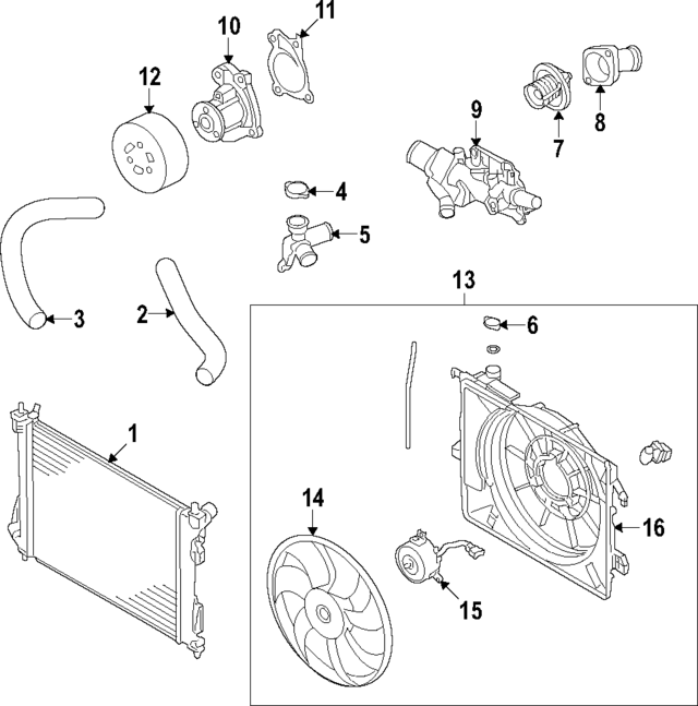254111R250 - : Upper Hose for Kia Image
