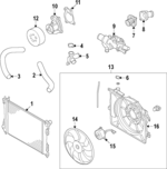 254111R250 - Cooling System: Upper Hose for Kia: Rio Image
