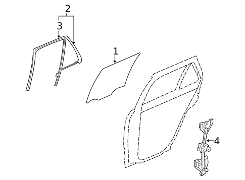 Glass - Rear Door for 2007 Cadillac SRX #0