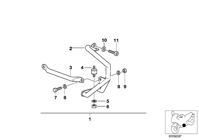 71607653738 - : Rubber Mounting Rear for BMW-Motorrad Image