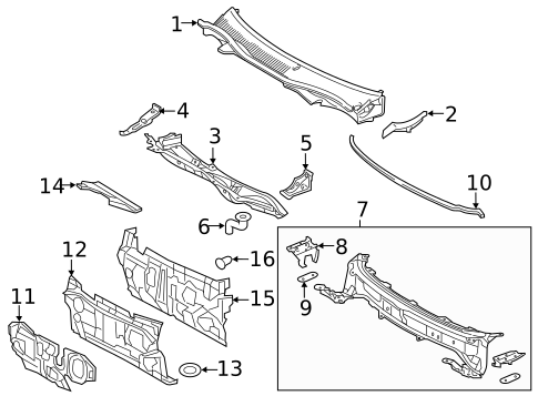Cowl for 2015 Toyota Camry #1