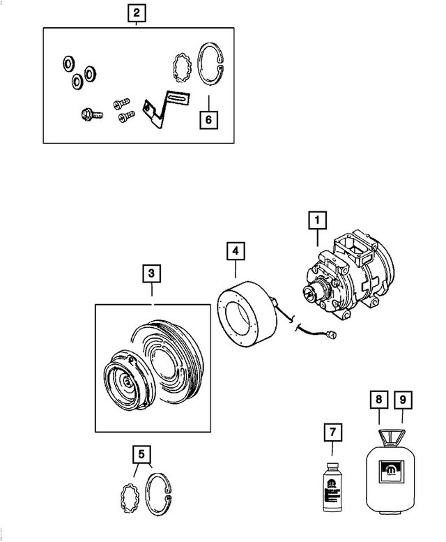 5183900AA - Air Conditioners and Heaters: A/c Compressor Snap Ring for Mopar Image